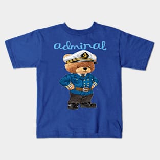 ADMIRAL CAPTAIN BEAR Kids T-Shirt